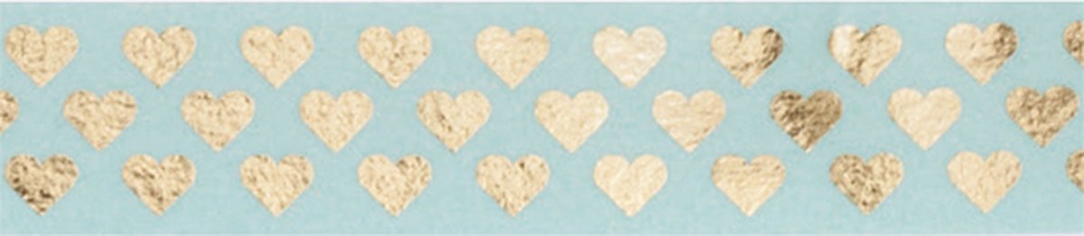   washi tape | gouden hartjes | 15mm x 5m